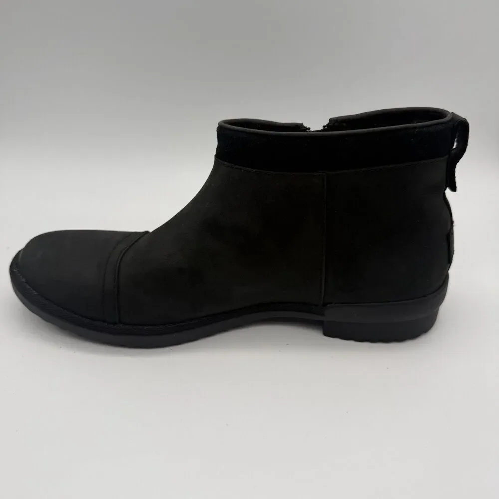 UGG Attell Waterproof Boots NEW Women's Sz 10 Shoes Black Leather Fur Lined